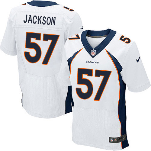 Men's Elite Tom Jackson Nike Jersey White Road - #57 NFL Denver Broncos